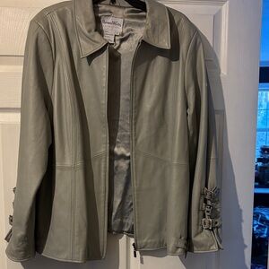 Pamela McCoy  Women's Silver Leather Jacket.